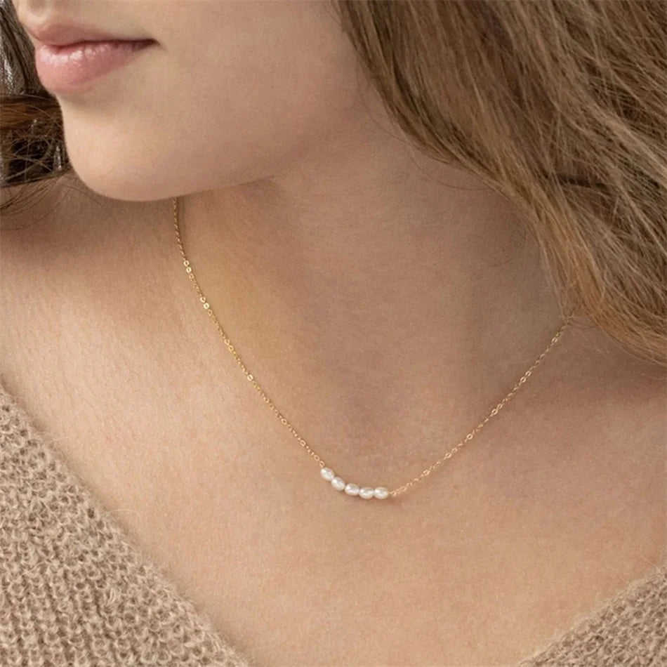 Hot Simple Create Pearls Choker Necklaces