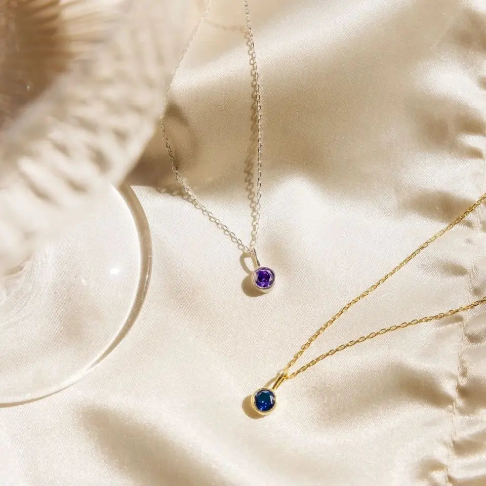 Birthstone Set Necklace Zirconia