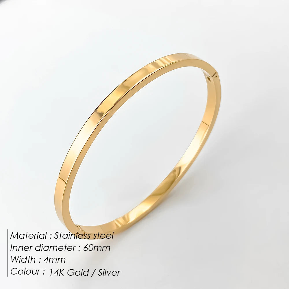 BELLUCCIE Stainless Steel Shiny Rhinestone Women's Fashion Bangle Punk Jewelry Holiday Gifts Factory Direct