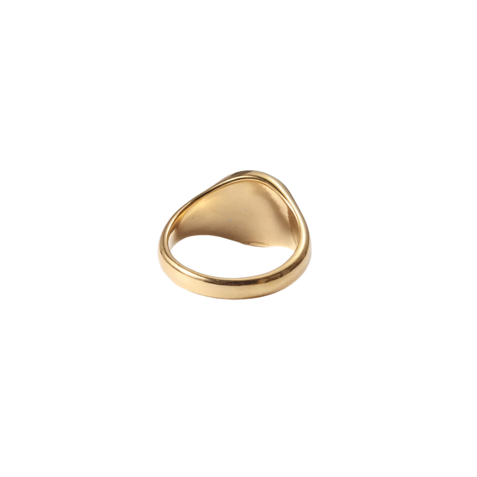 Women Signet Ring, Chunky Round