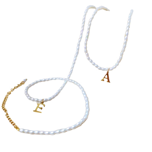 Imitation Pearl Necklace  DIY Alphabet