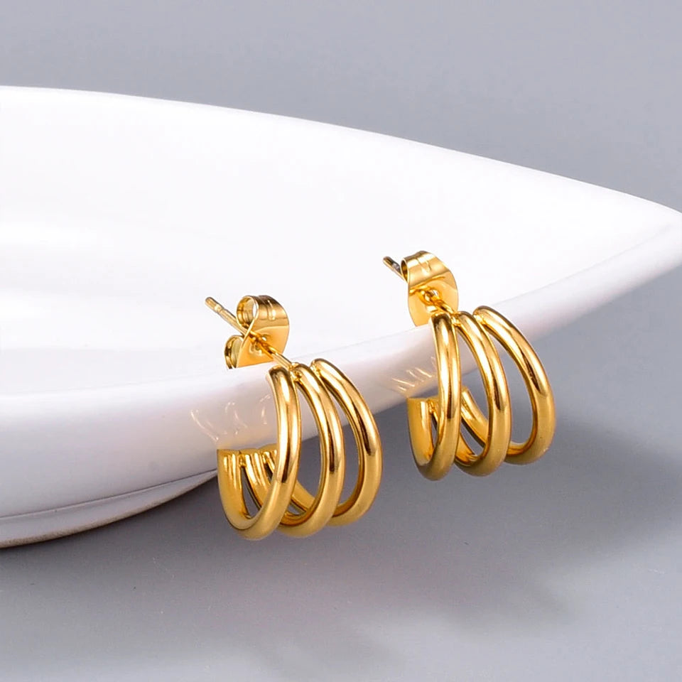 Fashion Jewelry Needle Hoop Earrings