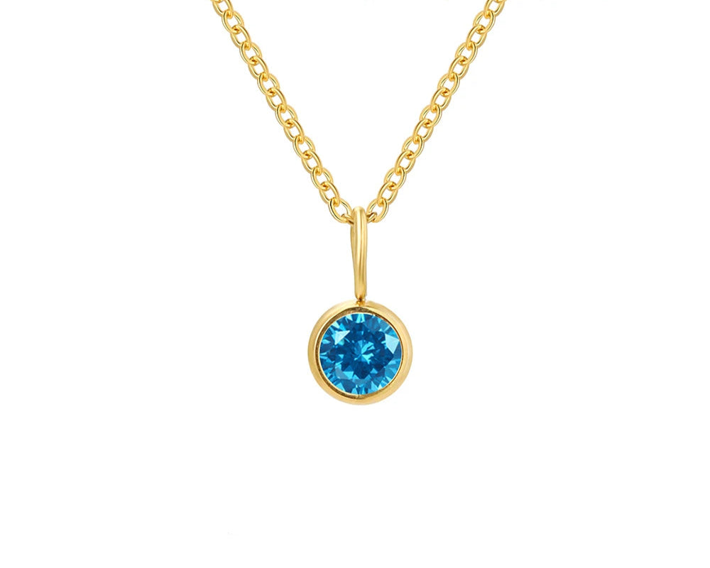 Birthstone Set Necklace Zirconia