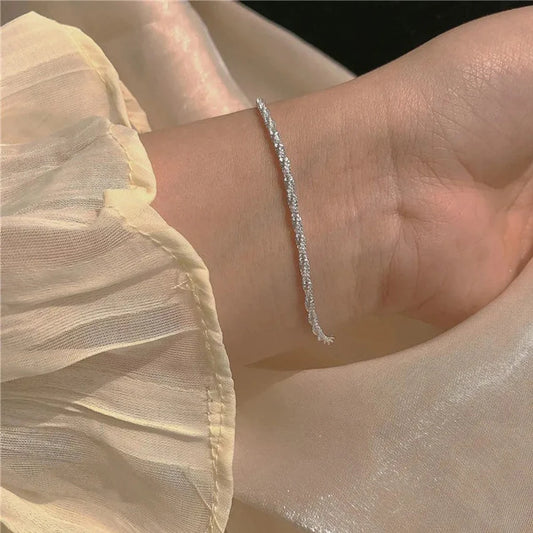 Silver Gold Colour Sparkling Gypsophila Adjustable Bracelet