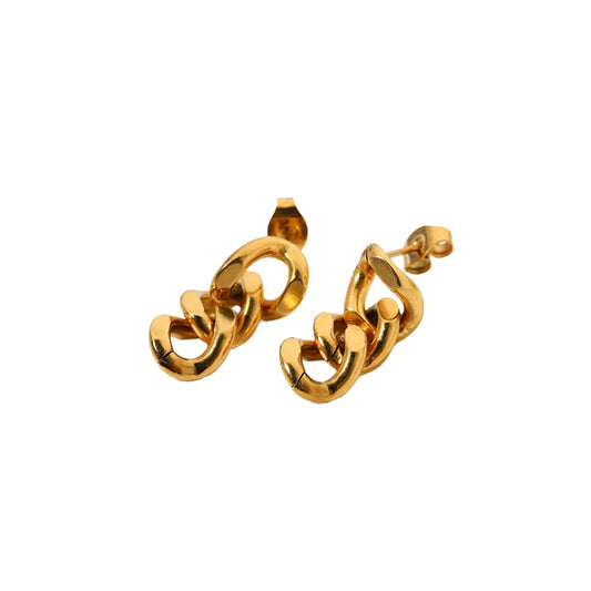 Punk Cuban Link Chain Stud Earrings