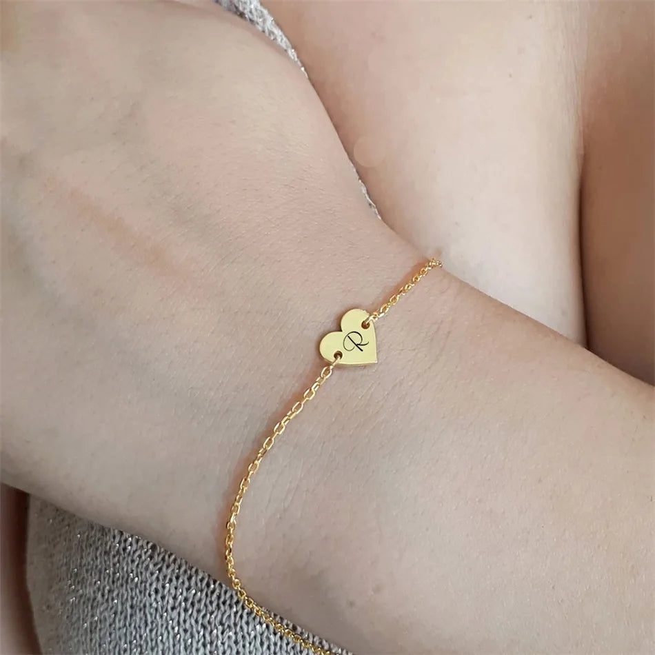 Engrave Artistic Font Alphabet Bracelet for Women