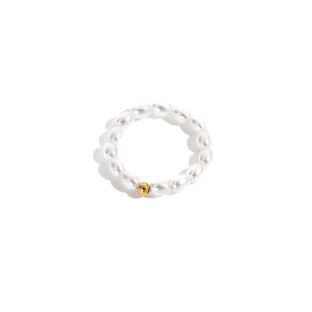 Korean Imitation Pearl Minimalist Pearl Finger Ring