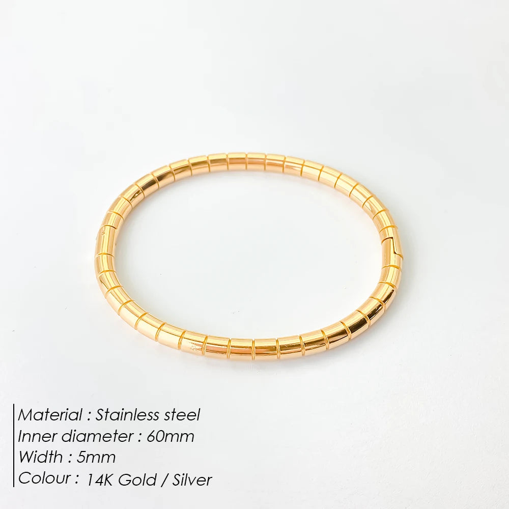 BELLUCCIE Stainless Steel Shiny Rhinestone Women's Fashion Bangle Punk Jewelry Holiday Gifts Factory Direct