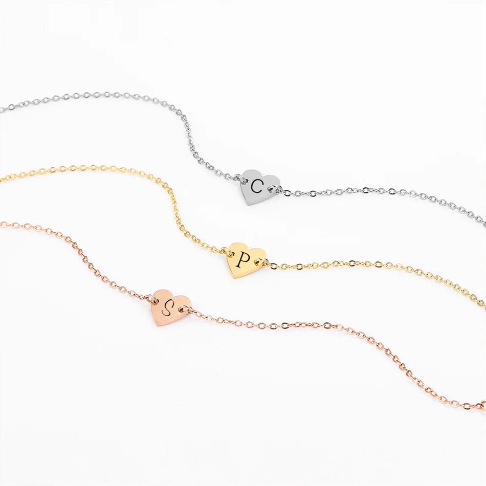 Engrave Artistic Font Alphabet Bracelet for Women