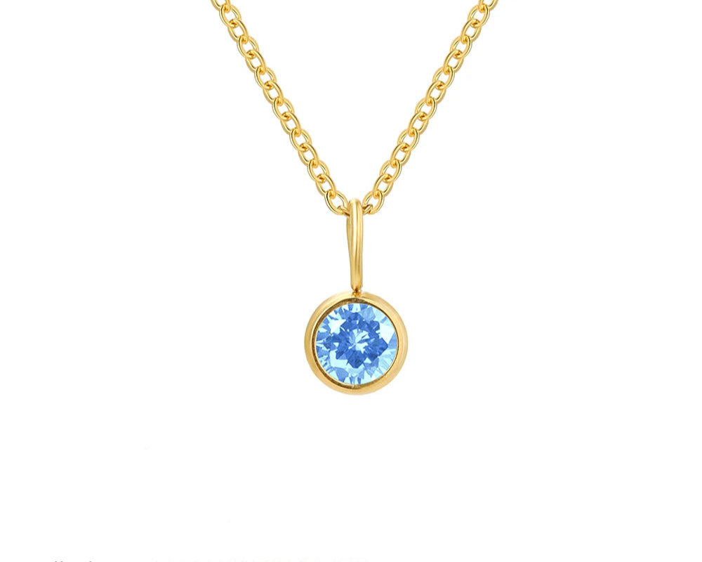 Birthstone Set Necklace Zirconia