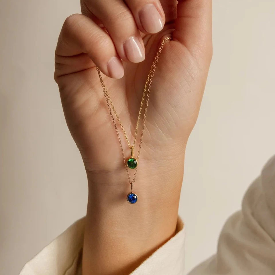 Birthstone Set Necklace Zirconia