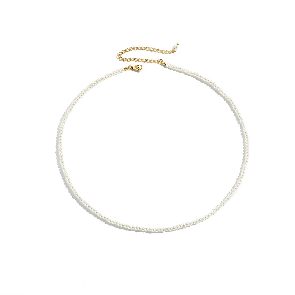 New Imitation Pearl Necklaces Round Multi Size White Pearl