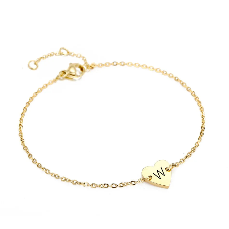 Engrave Artistic Font Alphabet Bracelet for Women
