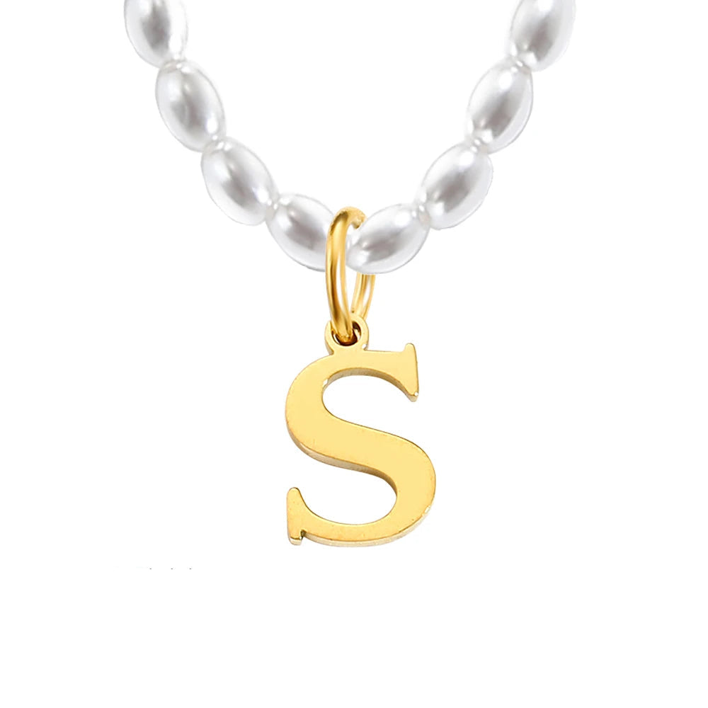 Imitation Pearl Necklace  DIY Alphabet