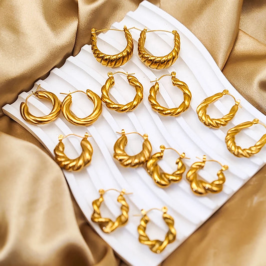 Threaded Hoop Earrings