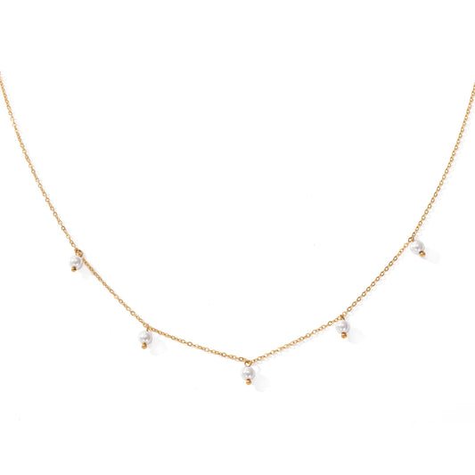 Tassel Imitated Pearl Choker Necklaces