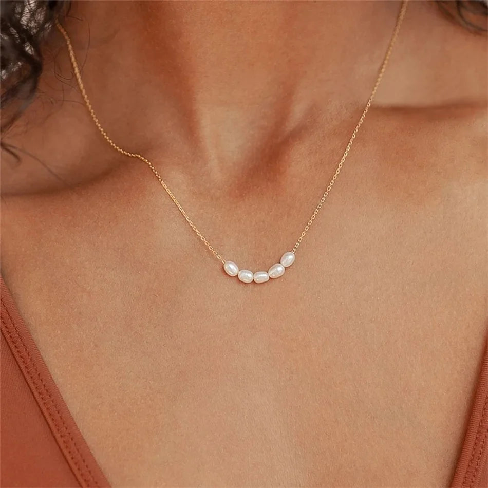 Hot Simple Create Pearls Choker Necklaces