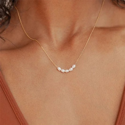 Hot Simple Create Pearls Choker Necklaces