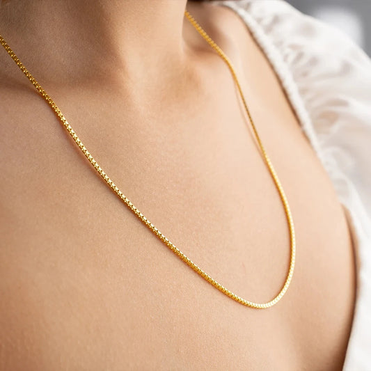 BELLUCCIE Men's Box Chain Necklace Stainless Steel Upgrade Lobster Clasp Adjustable Simple Short Accessories Wholesale