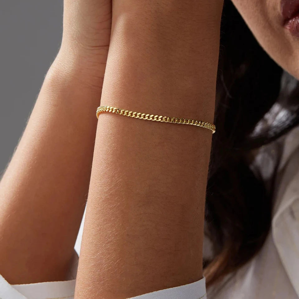 Bracelet Classic Trendy Punk Charms Cuban Chain