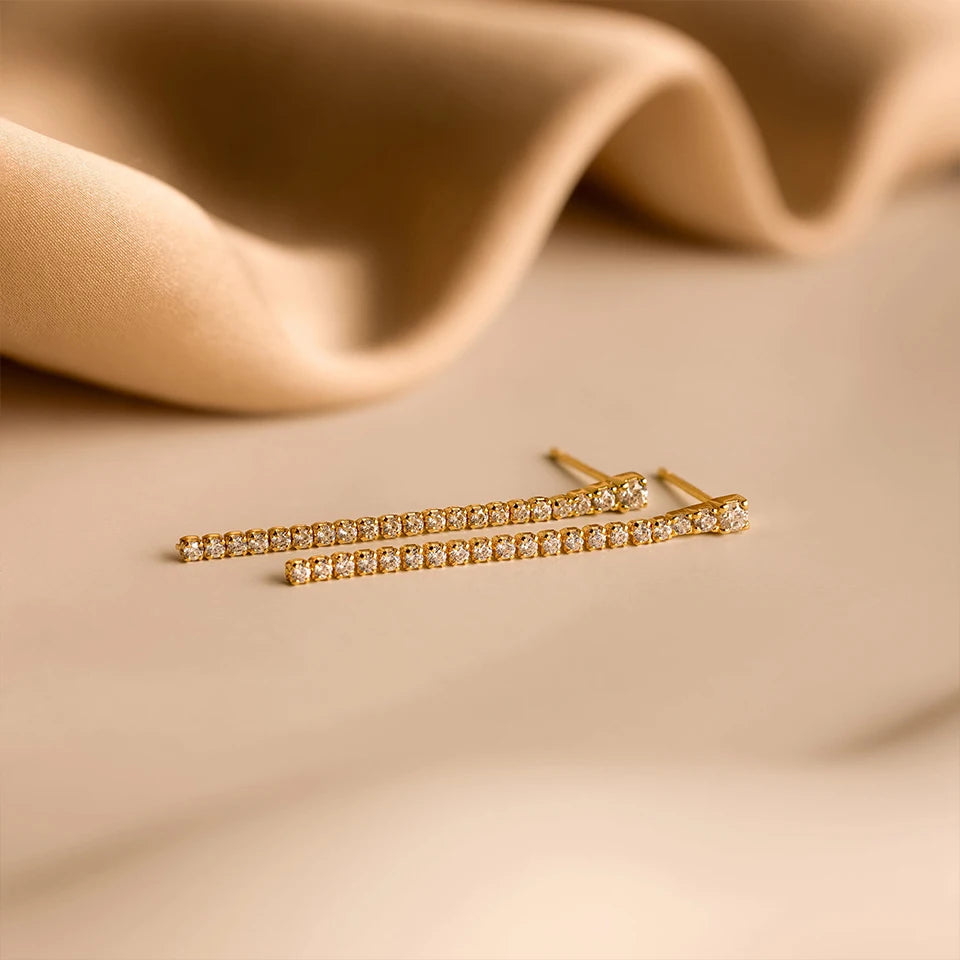 Shiny Zirconia Earrings