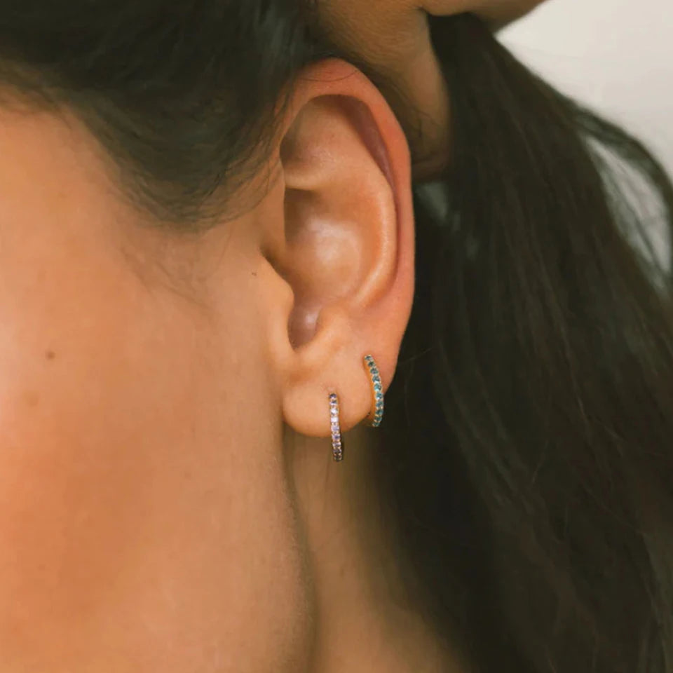 Birthstone Earrings Minimalist Huggie