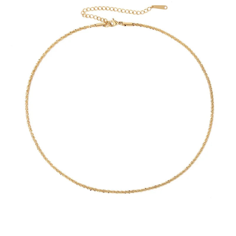 New Popular Silver Colour Sparkling Clavicle Chain Necklace