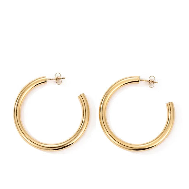 Fashion Gold Size Circle Earrings