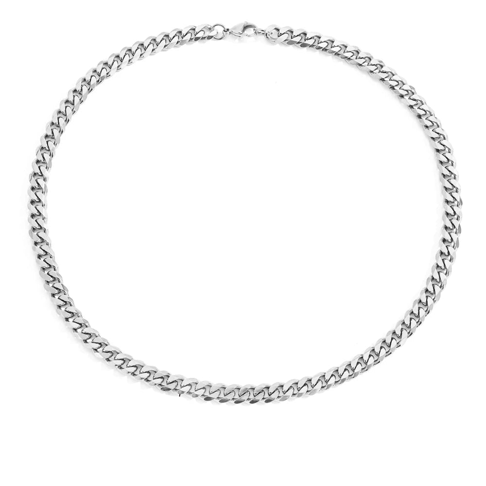 Silver color Men's Cuban Link Chain