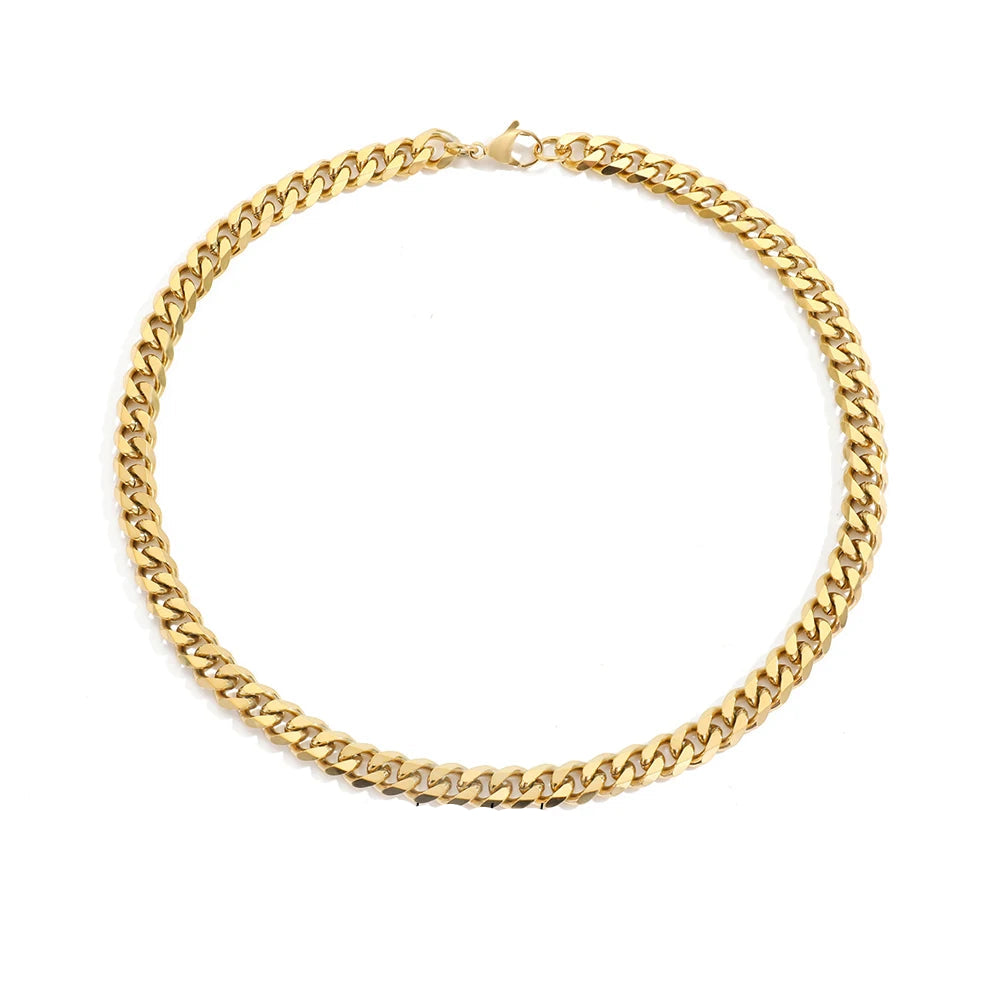 10PCS Men's Cuban Link Chain Necklace