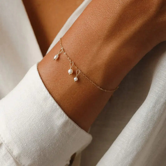 Freshwater Pearl Bracelet DIY Irregular Chain Pearl Bracelet  Gift