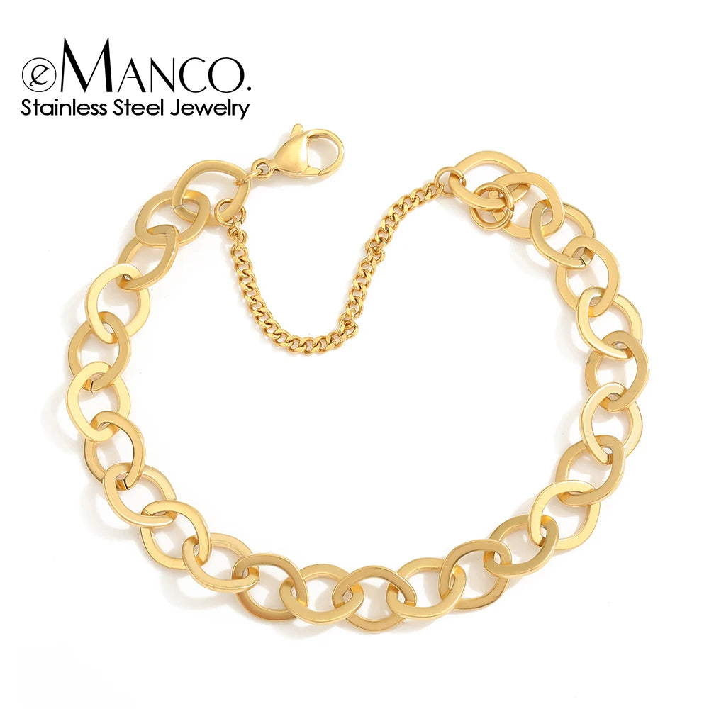 BELLUCCIE New Handmade Chain Stainless Steel Plated Chain Bracelet Fashion Jewelry For Women and Men Wedding Birthday Party