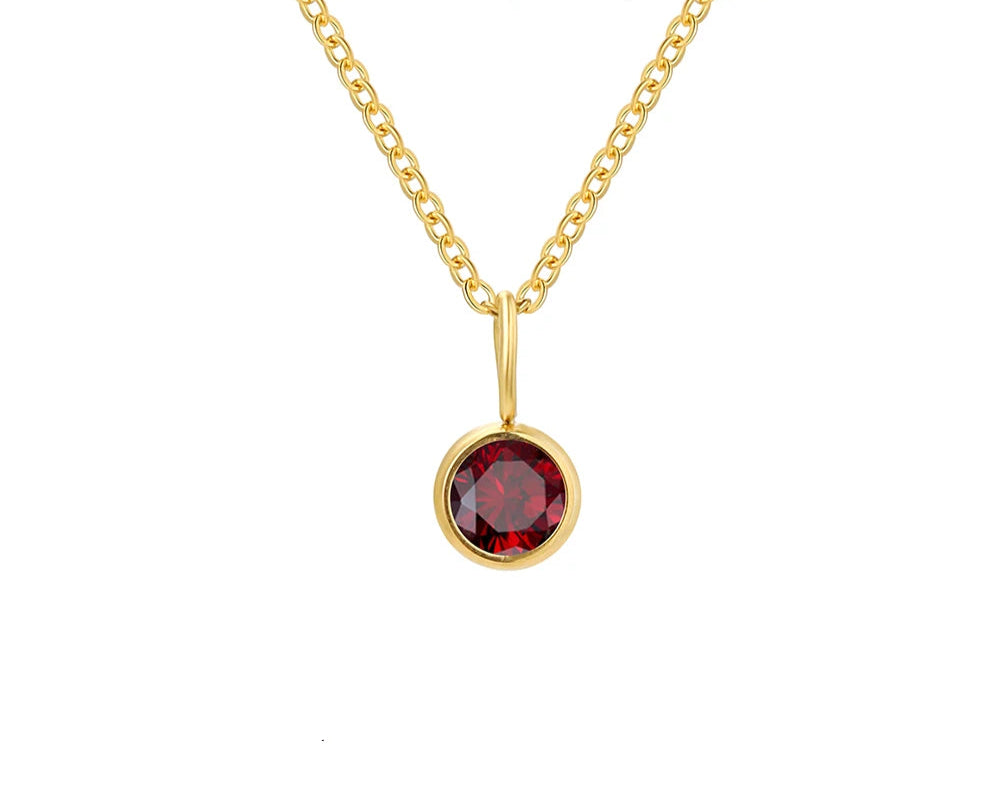 Birthstone Set Necklace Zirconia