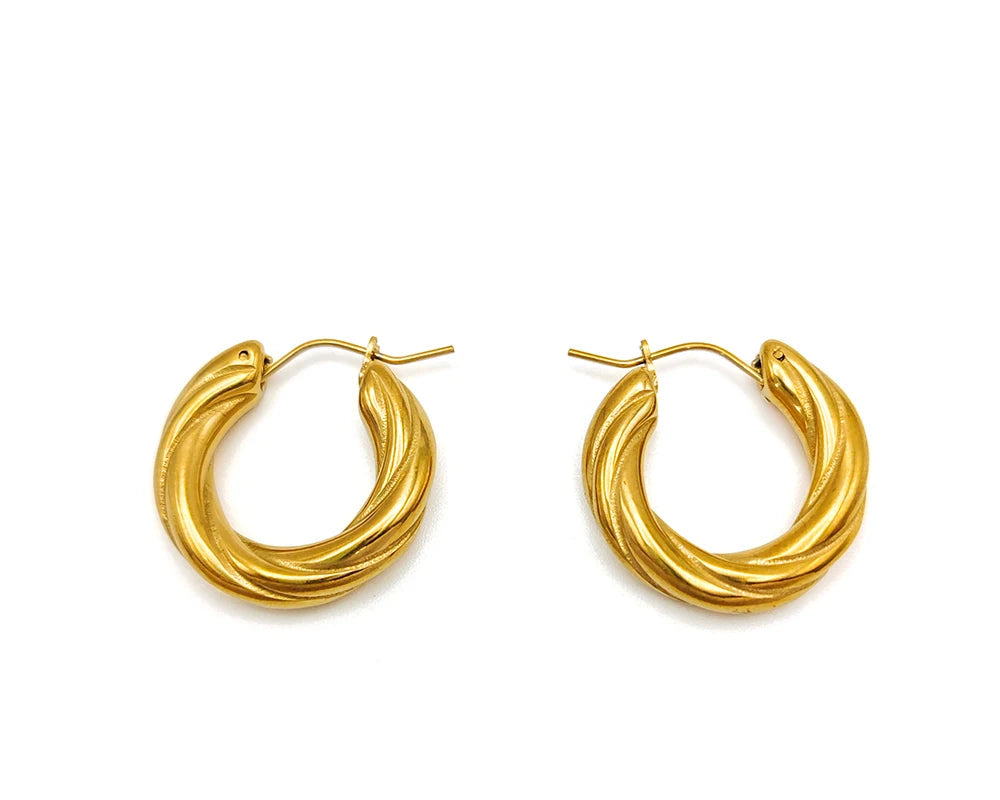 Threaded Hoop Earrings