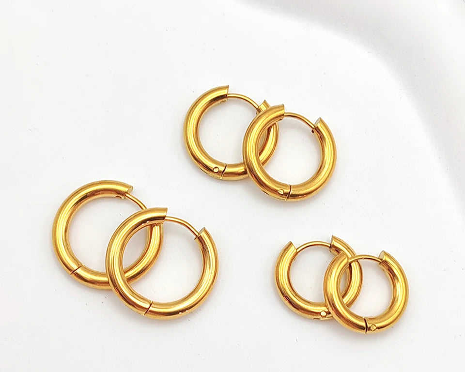 Fashion Gold Size Circle Earrings