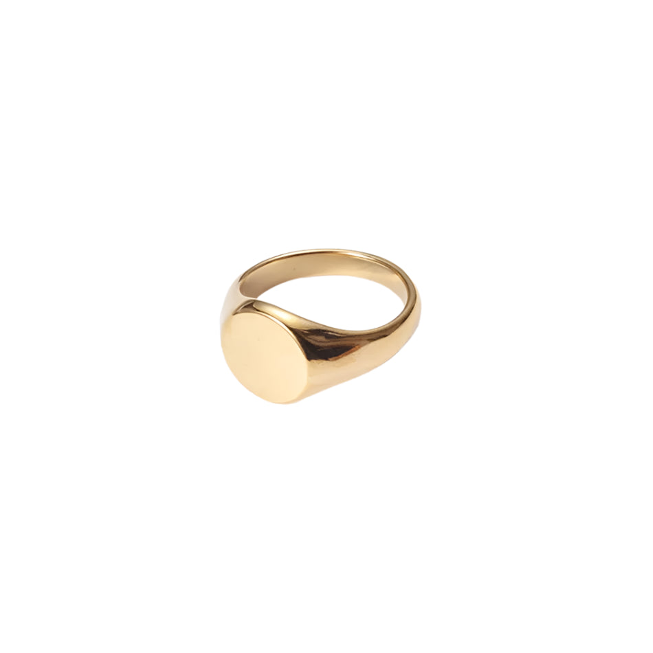 Women Signet Ring, Chunky Round