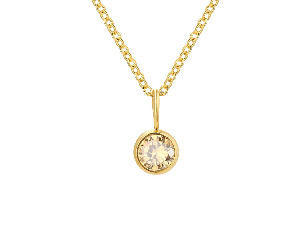 Birthstone Set Necklace Zirconia
