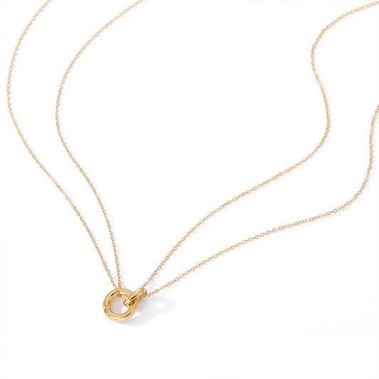 Two-tone Pendant Women's Short Necklace