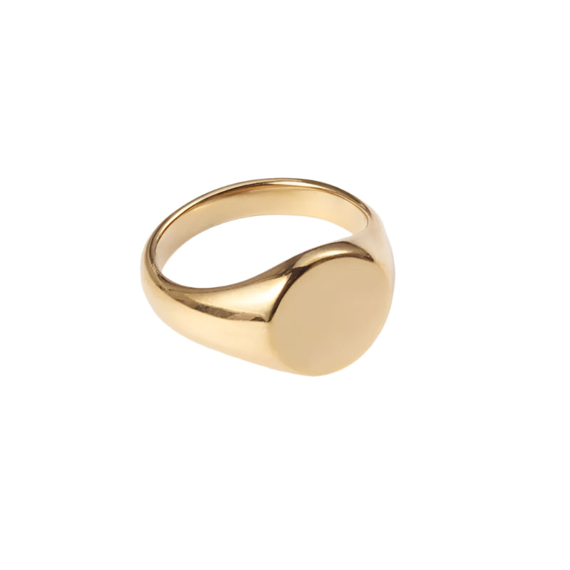 Women Signet Ring, Chunky Round