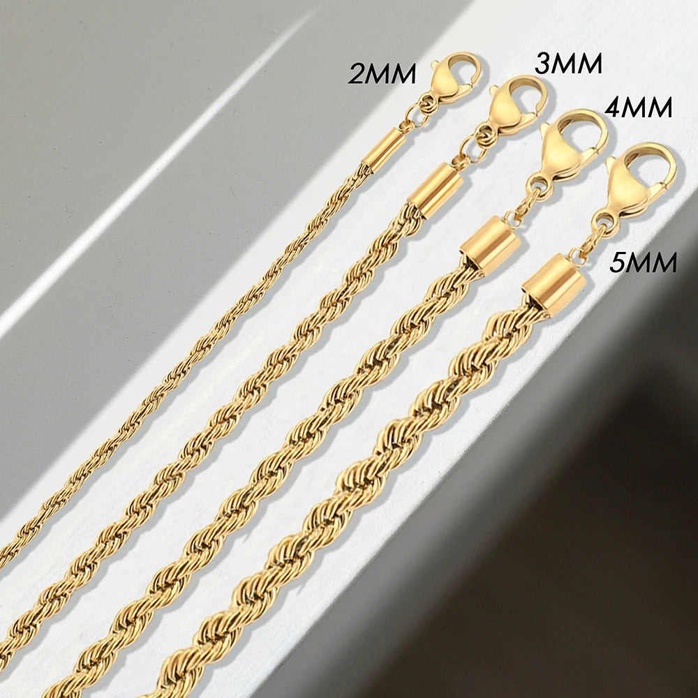 2/3/4/5MM 316 Rope Chain Necklace