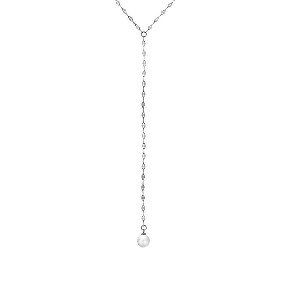 Imitation Pearl Y Necklaces Round Pearl Wedding Necklaces