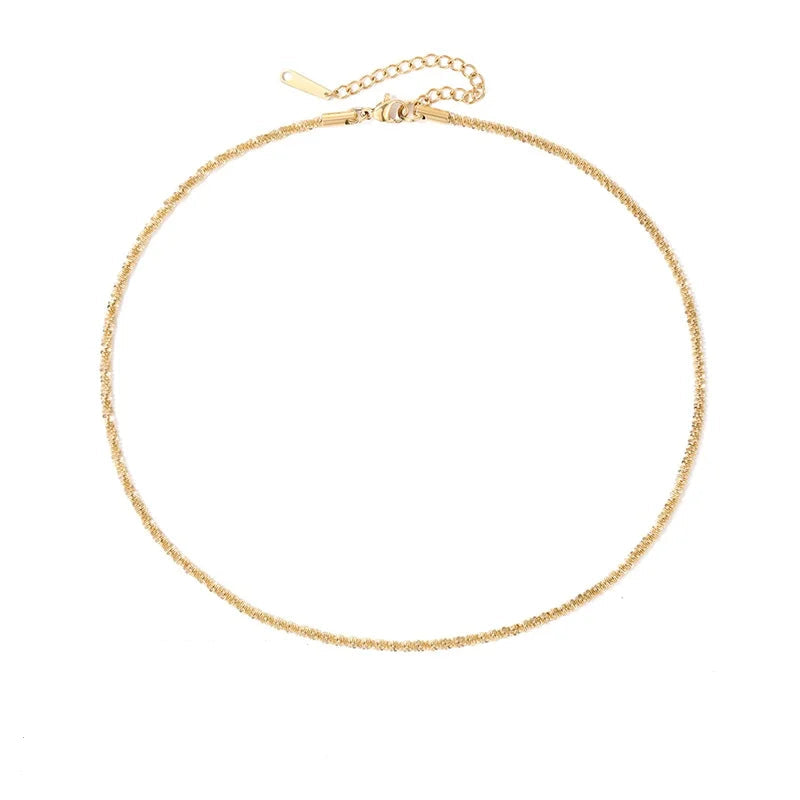 New Popular Silver Colour Sparkling Clavicle Chain Necklace