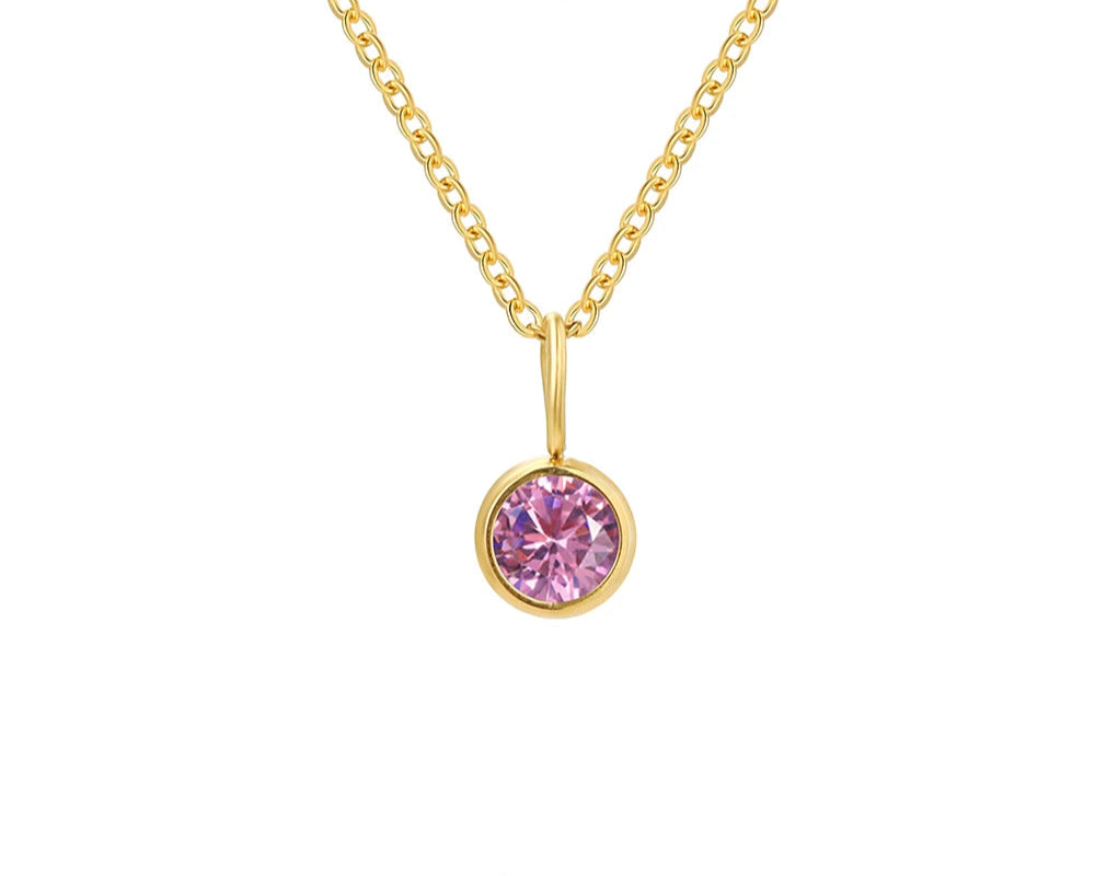 Birthstone Set Necklace Zirconia