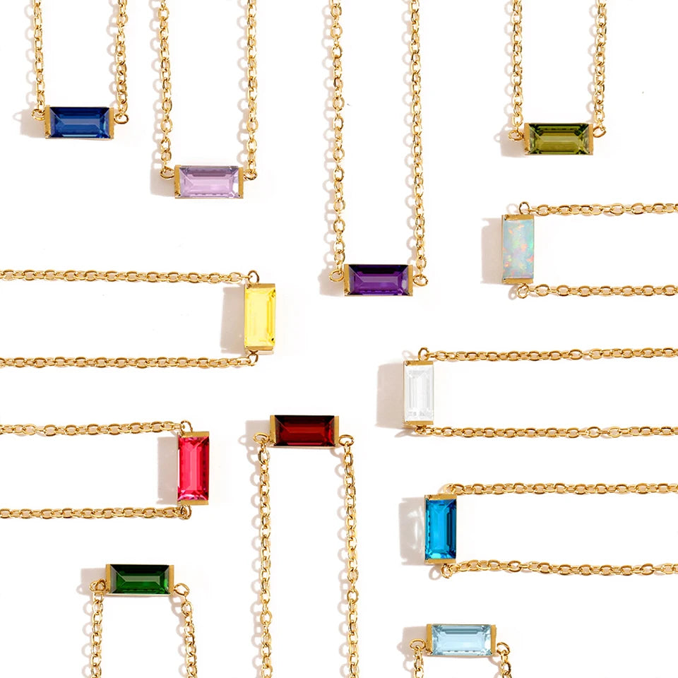 Fashion Jewelry Square Birthstone Bracelet