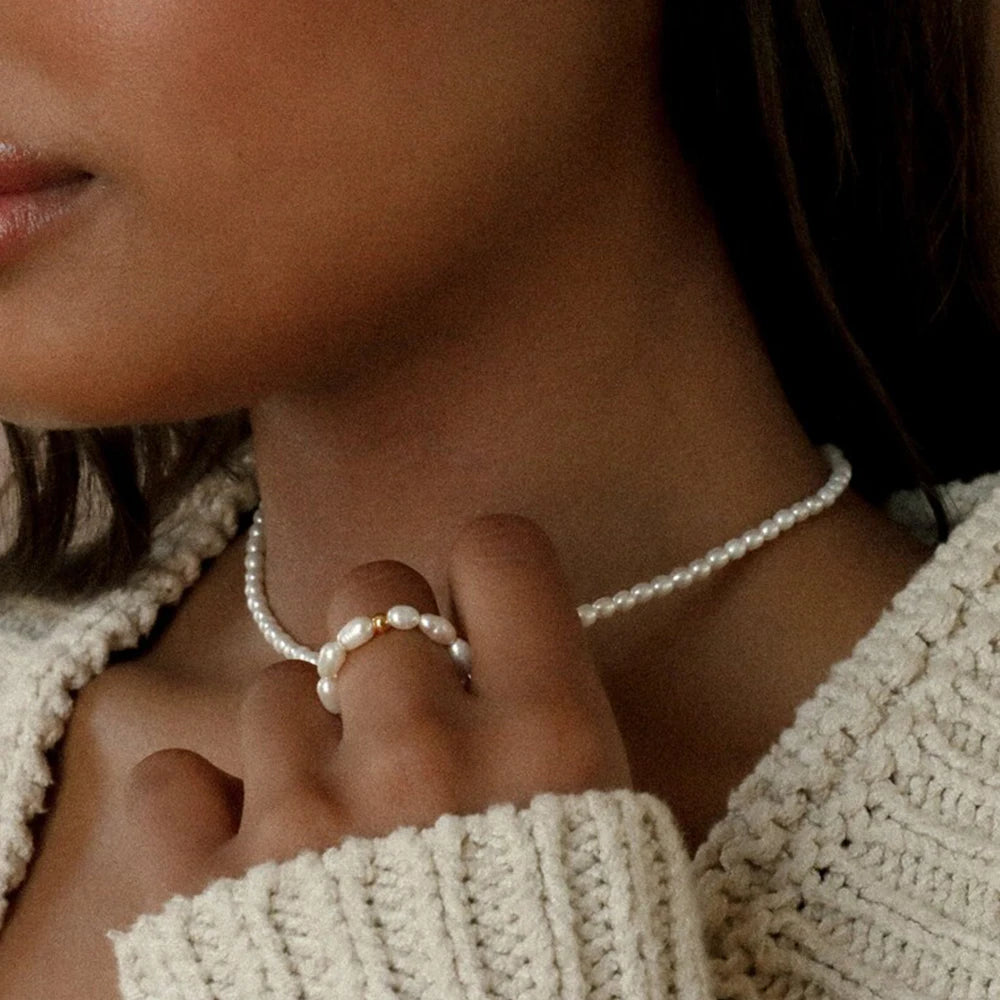 Korean Imitation Pearl Minimalist Pearl Finger Ring