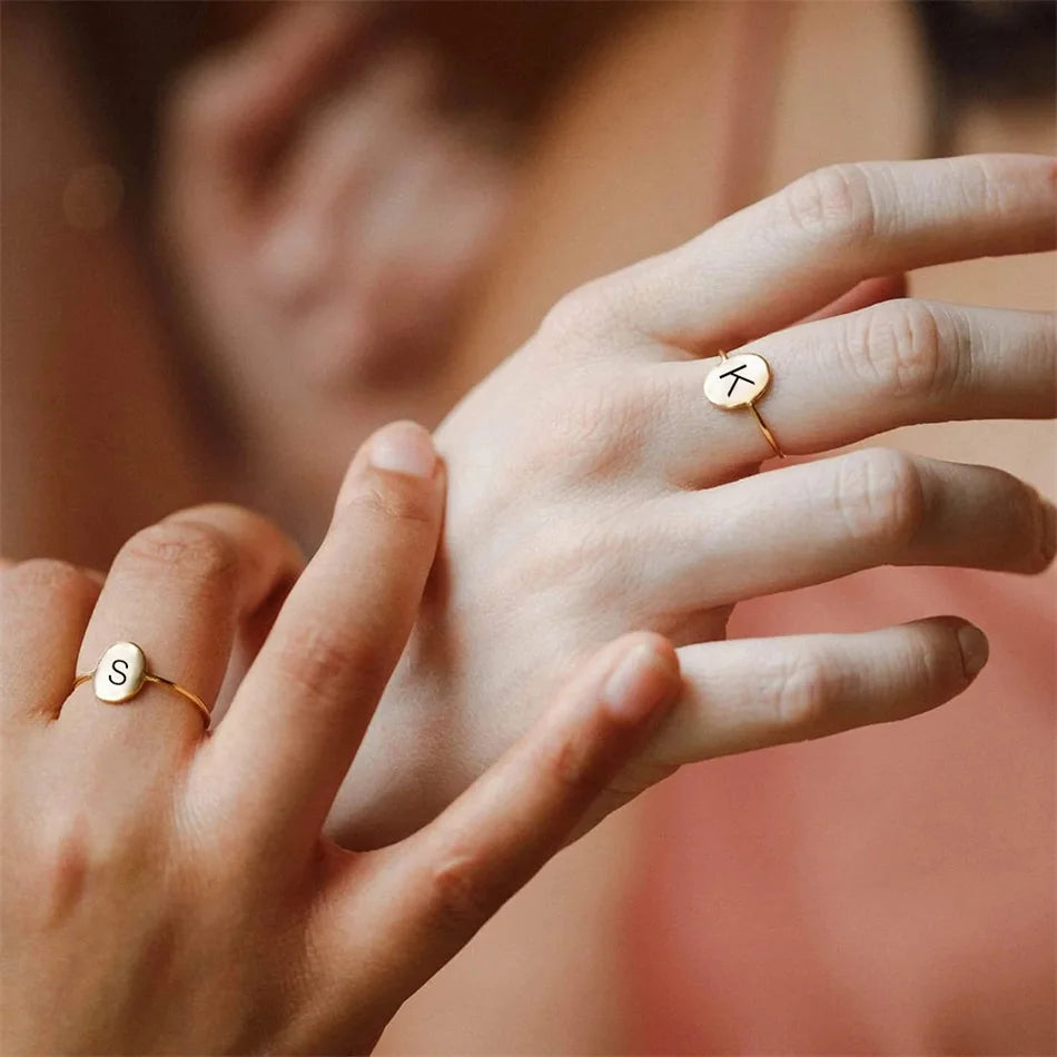 Initial Constellation oval Ring