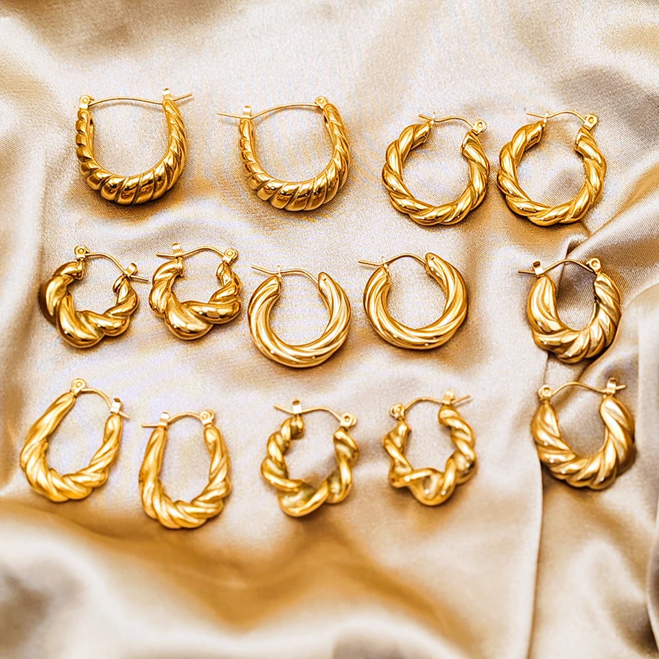 Threaded Hoop Earrings