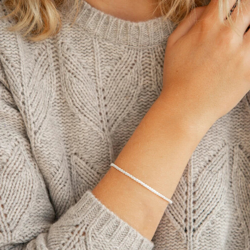 Silver Color Twist chain  Adjustable Bracelet