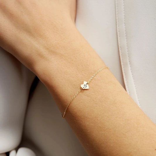 Engrave Artistic Font Alphabet Bracelet for Women