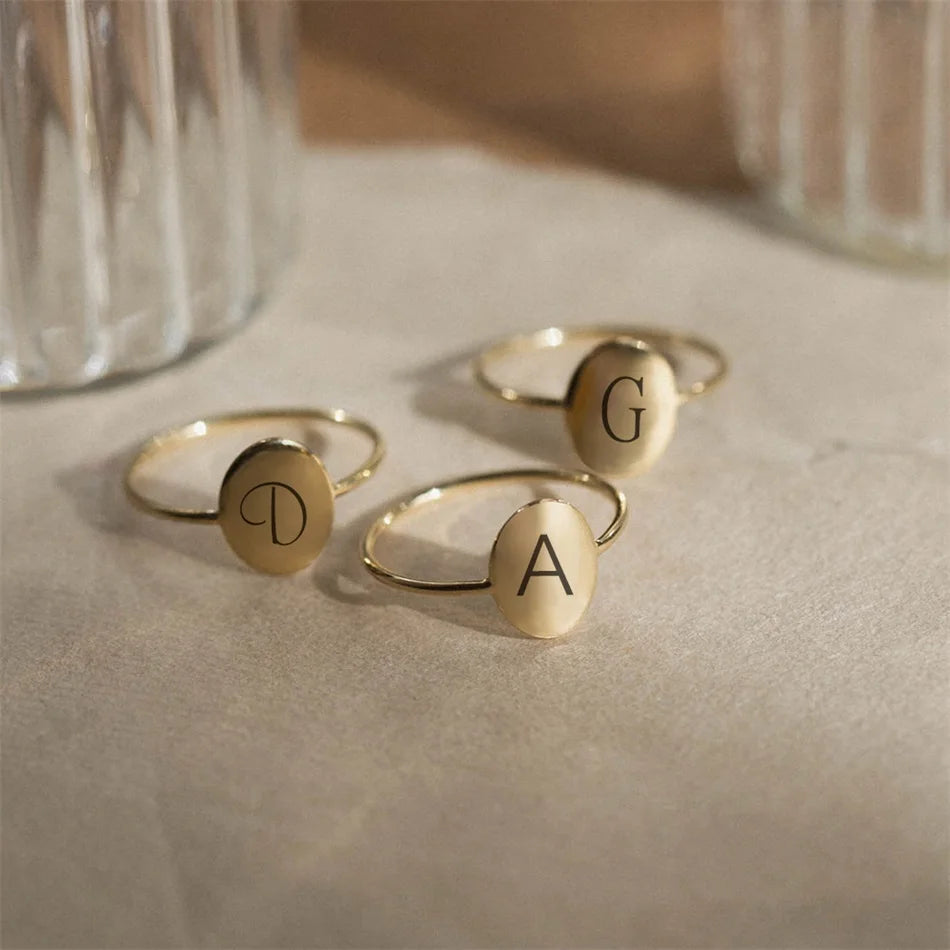 Initial Constellation oval Ring